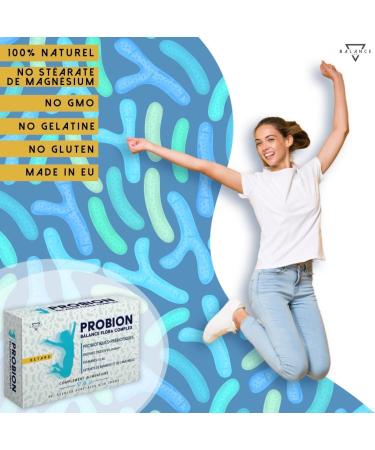 PROBION | Probiotique Flore Intestinale | Ferments Lactiques | 40 milliards CFU | + Enzi-Mix Enzymes Digestives + Vitamines + Bambou et Camomille pour liminer les gaz intestinaux | 30 CPS Retard - Buy Online on GoSupps.com