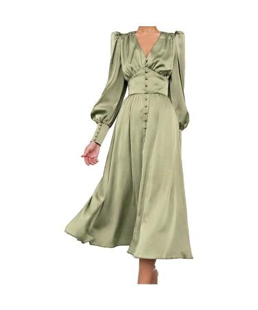 Hanxiulin women dresses party dress elegant bodycon dress casual cocktail dress outfits ball gown long Elegant ball gown bodycon dress s green green