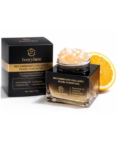 ivory loom Adaptive Hydration Pearl Fusion Gel | Recombinant Collagen Niacinamide Alpha-Arbutin Vitamin C & E | Next-Level Hydration Zero Greasiness | For All Skin Types | 50g (1.76 oz)