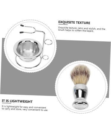 Minkissy Stainless Steel Barts Brush Set - Razor Brush Soap Bowl & Holder for Men's Grooming | Halter Bread Shell Travel Kit - Buy Online on GoSupps.com