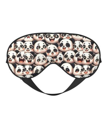 Double-Sided Eye Mask Eye Sleep Shade Cover Cute-Pandas Unisex Night Sleeping Mask
