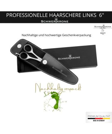 Schwertkrone Left-Handed Hair Cutting Scissors - Stainless Steel Hairdressing Shears Made in Germany - Best for Left-Handed Stylists - Buy Online on GoSupps.com
