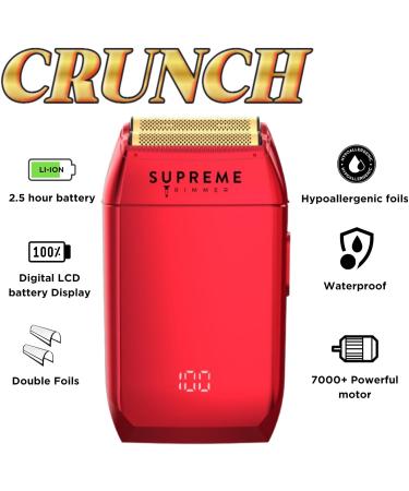 Supreme Trimmer Crunch Men's Foil Shaver STF602 - Waterproof Electric Razor for Short Hair & Stubble | 150 Minute Run Time | Ideal for Barber Use - Buy Online on GoSupps.com
