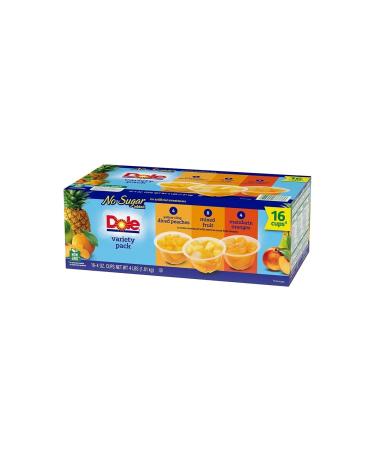 Dole No Sugar Added Mixed Fruit Variety Pack, 4 oz (16 Pack) - Healthy Snack Option - Buy Online on GoSupps.com