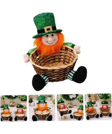 Mikinona Basket Irish Day Candy Basket Storage Shelving Storage Shelves Candies Party Favors Holder Household Trick 20.00X18.00X9.00CM Picture 1 - Buy Online on GoSupps.com