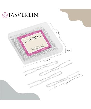 JASVERLIN U Shaped Hair Pin Silver Bun Pins for Women - 100pcs | Curly Hair Bobby Pins for Wedding & Dance - Buy Online on GoSupps.com