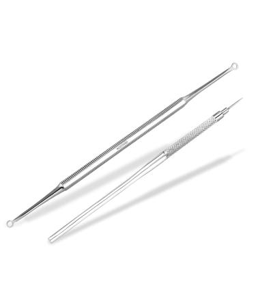 Professional comedone squeezer blackhead remover set 2-piece STAINLESS STEEL