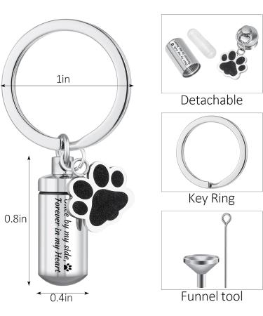 Canghai Stainless Steel Dog Paw Cremation Urn Keychain - Memorial Ashes Keepsake Pendant for Pet - Cremation Jewelry for Ashes - Buy Online on GoSupps.com