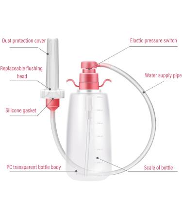 350ml Reusable Vaginal Cleaning System - 12 Holes Manual Anal Shower Kit - Pink - Buy Online on GoSupps.com