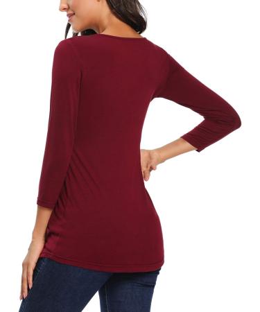 Love2Mi Maternity Summer Tunic Pregnancy T-Shirt Short Sleeve - Wine Red - Size L - Buy Online on GoSupps.com