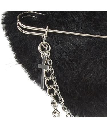 hgnxa Plush Heart Shape Side Hair Clip with Dangle Duckbill Hairpin for Woman Carnivals Taking Photo -slip Hairpin Black - Buy Online on GoSupps.com