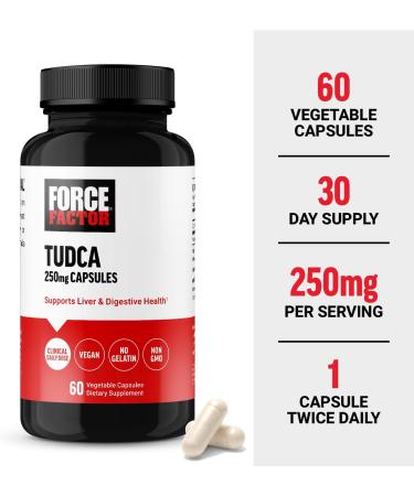 Force Factor TUDCA Liver Support Supplement Powerful Bile Salt for Gallbladder Health and Liver Health Tauroursodeoxycholic Acid Clinical Dose Vegan Friendly Non-GMO 60 Vegetable Capsules - Buy Online on GoSupps.com