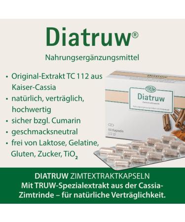 Diatruw Cinnamon Capsules - Premium Cassia Cinnamon Bark Supplement | 60 Capsules for Enhanced Health - Buy Online on GoSupps.com