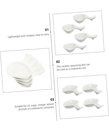 Ciieeo 4pcs Ceramic Chopstick Rest Mini Kitchen Utensils Spice Dishes Ceramic Serving Plates Fruit Plate Mini Appetizer Dish Ceramic Sauce Bowl Chinese Japan Ceramics White Cake 9X7.5X2CM White - Buy Online on GoSupps.com