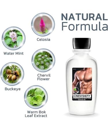 Chestdefy Gynecomastia Reduction Massage Oil & Tightening Cream for Men | Effective Breast Reduction Solution (1PCS) - Buy Online on GoSupps.com
