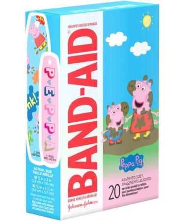 Band-Aid Brand Adhesive Bandages Peppa Pig - Self Adhesive Wound Care Skin Dressing - Assorted Sizes 20 Count - Buy Online on GoSupps.com