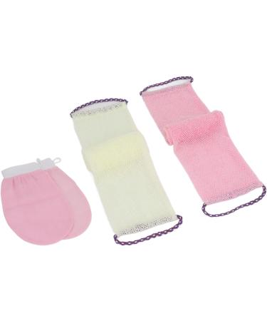 African Net Sponge African Bath Sponge Long Net Bath Sponge Nylon Body Exfoliating Net Back Scrubber with Bathing Gloves for Shower Skin Smoother (Roseate Beige) - Buy Online on GoSupps.com