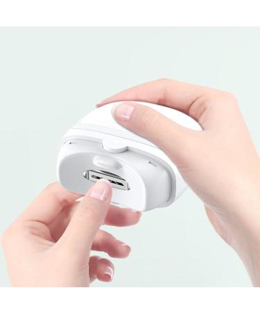 Electric Automatic Nail Clipper 2 Speed LED Light USB Charging Fingernail Trimmer with Protective Cover for Baby Kid Adult (White) - Buy Online on GoSupps.com
