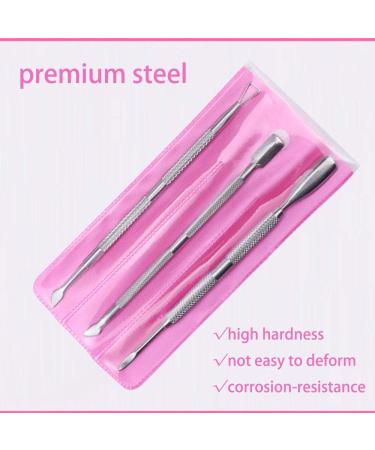 Cuticle Pusher and Gel Nail Polish Remover Set Stainless Steel Cuticle Remover Durable Pedicure Manicure Tools - Buy Online on GoSupps.com