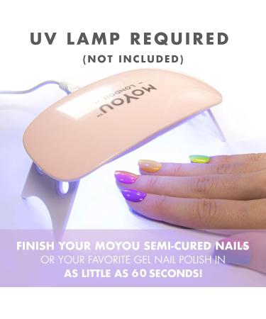 MOYOU LONDON Gel Nail Strips 20 Pc + Free UV Lamp | Easy Apply & Remove for Salon-Quality Manicure -sashaniegraynails 01 - Buy Online on GoSupps.com
