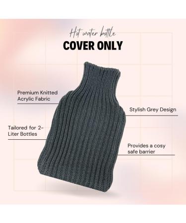 Soft & Cozy Grey Knitted Hot Water Bottle Cover - Perfect for Comfort & Warmth | International Shipping - Buy Online on GoSupps.com