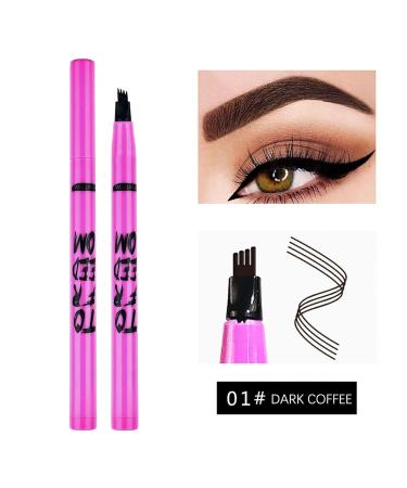 Smudge Proof Micro Tip Liquid Eyebrow Pencil - Dark Coffee | Waterproof Long Lasting Natural Brow Tint Makeup - 0.10 Fl Oz - Buy Online on GoSupps.com