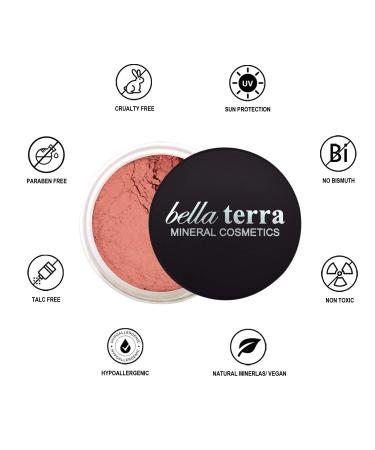 Bellaterra Cosmetics Mineral Loose Blush - Contouring & Illuminating | Long-Lasting Formula in 5 Shades | 9g (Glistening Sun) - Buy Online on GoSupps.com