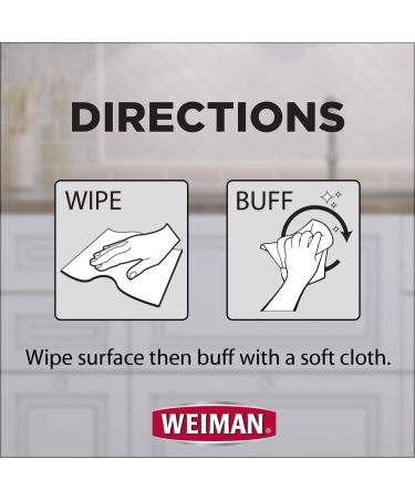 Weiman Stainless Steel Wipes - Large Microfiber Cloth for Appliances - Removes Fingerprints, Residue, Water Marks, and Grease - Ideal for Refrigerators, Dishwashers, Ovens, Grills - Packaging May Vary - Buy Online on GoSupps.com