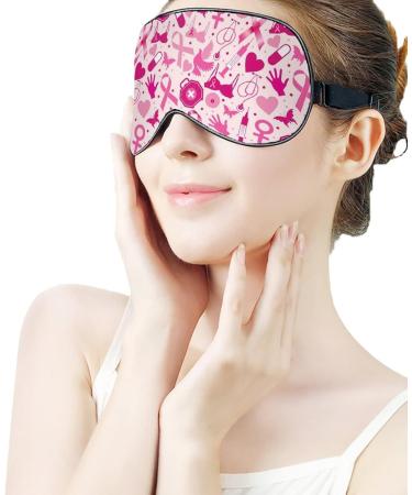 Breast Cancer Awareness Sleep Mask for Women | Adjustable Eye Shades with Elastic Strap | Comfortable & Stylish Sleeping Solution - Buy Online on GoSupps.com