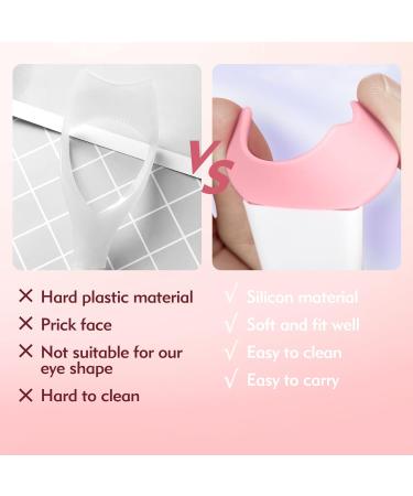 2pcs Mascara Shield Applicator Guard - Silicone Eyeliner Tool Set - Winged Eyeliner Stencils - Reusable - Pink & Blue - Buy Online on GoSupps.com