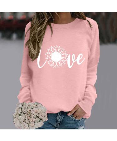 Valentine's Day Women's Love Heart Graphic Print Sweatshirt - Pink - X-Large - Buy Online on GoSupps.com