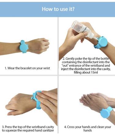 UISI Silicone Bracelet - Disposable Portable Hand Sanitizer Wristband (Clear Pink) - Ideal for Adults and Children - Buy Online on GoSupps.com
