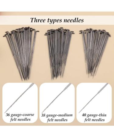 122 Pcs Needle Felting Kit with 3 Sizes Needles, Wood Handles, and Wool Cushion - Complete Set for Basic Felting - Buy Online on GoSupps.com