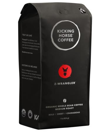 Kicking Horse Coffee Z-Wrangler Medium Roast Whole Bean 1 lb (Pack Of 6) - Certified Organic Fairtrade Kosher 454 g (Pack of 6) Z-Wrangler