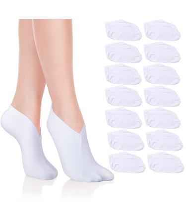 SATINIOR 14 Pairs Moisturizing Socks Lotion Overnight Spa Socks Dry Feet Cotton Cosmetics Socks Spa Moisturizing Enhancing Socks Spandex Sock for Women and Men Feet Care  White