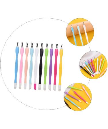Beaupretty Nail Art Tools Rubber Nail Art Embossing Pen Cuticle Removers Dead Skin Removers Dead Skin Forks Dead Skin Pushers nail cleaner nail trimmer para u as rubber head plastic Nail - Buy Online on GoSupps.com