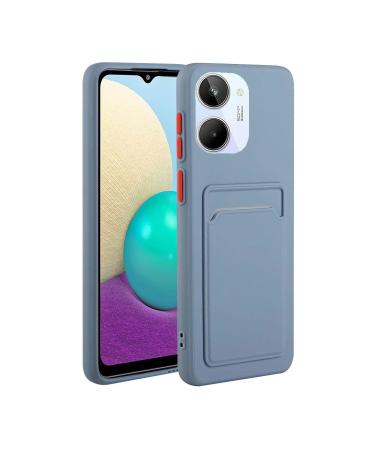Tivenfezk Nadoli Silicone Case for Oppo Realme 10 4G Ultra thin shockproof scratch -resistant Wallet soft TPU protective cover Mobile phone case with credit card holder Oppo realme 10 4g gray