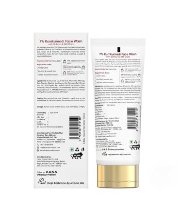 Ayurveda Co. Kumkumadi Face Wash 7% - Glowing Skin Cleanser with Saffron | 100ml for All Skin Types - Buy Online on GoSupps.com