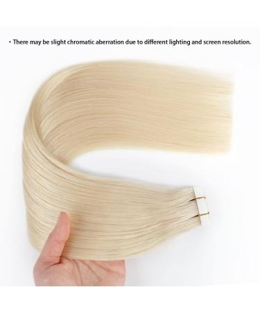 Buy Ash Platinum Blonde #60 Real Hair Tape In Extensions - 20 Pieces 50g Semi-Permanent Remy Human Hair - Buy Online on GoSupps.com
