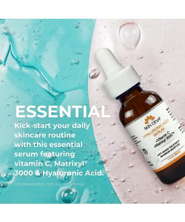 Skin Deva 1 oz Vitamin C + Hyaluronic Acid Serum + Matrixyl 3000 Anti Aging | Collagen Boost, Dark Spot Corrector, Anti Wrinkle | Facial Serum - Buy Online on GoSupps.com