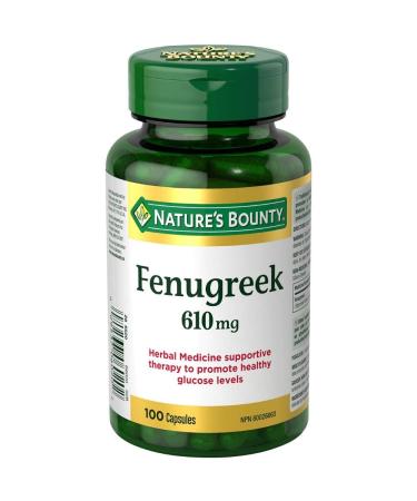 Nature's Bounty Fenugreek - 610 mg - 100 Capsules - Buy Online on GoSupps.com