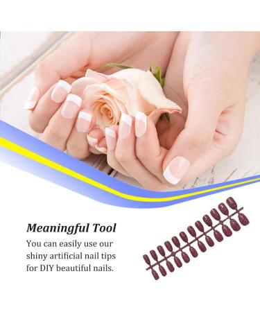 Dajidafu Women Glitter False Nails Artificial Press On Detachable Manicure Tools Shinny Pointed Ultrathin Full Cover Patch Pink - Buy Online on GoSupps.com