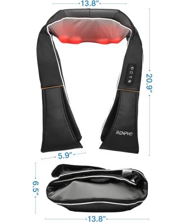 Renpho Electric Shiatsu Neck & Shoulder Massager with Heat | 3D Rotating Adjustable Speed Massage Device for Neck & Back Relief - Shop Now! - Buy Online on GoSupps.com