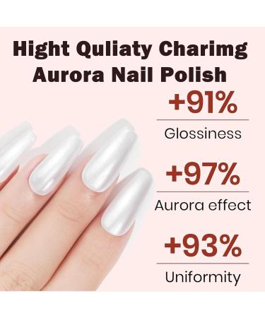 Pearl White Nail Polish - Nail Varnish Quick Dry & Long Lasting Aurora Shine Nail Polishes Pearlescent Nail Paint Shiny Glitter Nail Polishes DIY Manicure Nail Paint for Women ABJ10 - Buy Online on GoSupps.com
