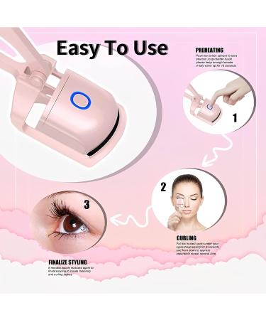 Rechargeable Heated Eyelash Curler | 2 Heating Modes | Quick Natural Curling | Long Lasting Results | Pink - Buy Online on GoSupps.com
