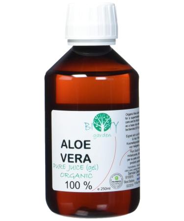 Liquid organic aloe vera gel for skin care (facial water body moisture) and hair care (repair for dry hair).Home cosmetic preparation - 250 ml - Buy Online on GoSupps.com