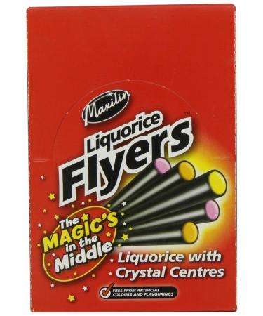Maxilin Sour Liquorice Flyers - Tangy Candy Twists for Intense Flavour Delight | Pack of 40 Pieces | Ideal Treat for Kids and Adults" (Liquorice Flyers 1 Box) Liquorice Flyers 1 Box