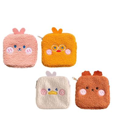 Housoutil menstrual period Pads BAG: 4PCs Girls Tampon Pouch Kit-portable sanitary napkins Storage bags travel sanitary napkin bags (sorted color)