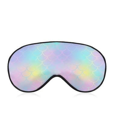 Fish Scale Skin Print Sleep Mask for Women Adjustable Sleeping Eye Shades Cover with Elastic Strap