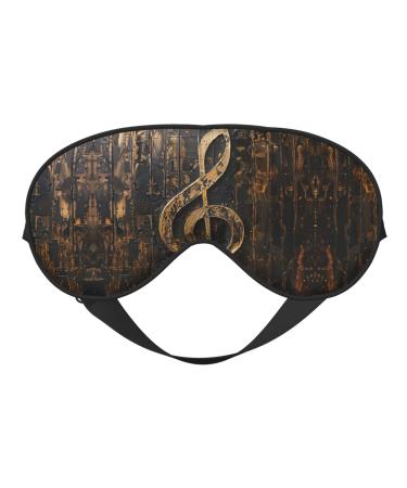 SSIMOO Music Symbol Sleep Mask-Adjustable Breathable Fashionable Eye Mask for A Comfortable Sleep Experience Black